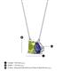 4 - Arika 1.05 ctw Emerald Shape Peridot with Pear Shape Iolite Toi Et Moi Women Pendant Necklace 