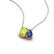 3 - Arika 1.05 ctw Emerald Shape Peridot with Pear Shape Iolite Toi Et Moi Women Pendant Necklace 