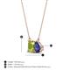 4 - Arika 1.05 ctw Emerald Shape Peridot with Pear Shape Iolite Toi Et Moi Women Pendant Necklace 