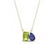 1 - Arika 1.05 ctw Emerald Shape Peridot with Pear Shape Iolite Toi Et Moi Women Pendant Necklace 