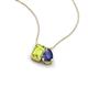 3 - Arika 1.05 ctw Emerald Shape Peridot with Pear Shape Iolite Toi Et Moi Women Pendant Necklace 