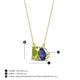 4 - Arika 1.05 ctw Emerald Shape Peridot with Pear Shape Iolite Toi Et Moi Women Pendant Necklace 