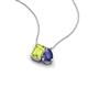 3 - Arika 1.05 ctw Emerald Shape Peridot with Pear Shape Iolite Toi Et Moi Women Pendant Necklace 