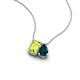 3 - Arika 1.20 ctw Emerald Shape Peridot with Pear Shape London Blue Topaz Toi Et Moi Women Pendant Necklace 