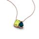 3 - Arika 1.20 ctw Emerald Shape Peridot with Pear Shape London Blue Topaz Toi Et Moi Women Pendant Necklace 