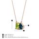 4 - Arika 1.20 ctw Emerald Shape Peridot with Pear Shape London Blue Topaz Toi Et Moi Women Pendant Necklace 