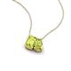 3 - Arika 1.20 ctw Emerald Shape with Pear Shape Peridot Toi Et Moi Women Pendant Necklace 