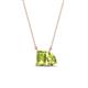 1 - Arika 1.20 ctw Emerald Shape with Pear Shape Peridot Toi Et Moi Women Pendant Necklace 