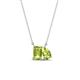 1 - Arika 1.20 ctw Emerald Shape with Pear Shape Peridot Toi Et Moi Women Pendant Necklace 