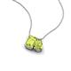 3 - Arika 1.20 ctw Emerald Shape with Pear Shape Peridot Toi Et Moi Women Pendant Necklace 