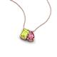 3 - Arika 1.15 ctw Emerald Shape Peridot with Pear Shape Pink Tourmaline Toi Et Moi Women Pendant Necklace 