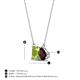 4 - Arika 1.25 ctw Emerald Shape Peridot with Pear Shape Red Garnet Toi Et Moi Women Pendant Necklace 