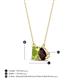 4 - Arika 1.25 ctw Emerald Shape Peridot with Pear Shape Red Garnet Toi Et Moi Women Pendant Necklace 