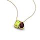 3 - Arika 1.25 ctw Emerald Shape Peridot with Pear Shape Red Garnet Toi Et Moi Women Pendant Necklace 