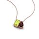 3 - Arika 1.25 ctw Emerald Shape Peridot with Pear Shape Red Garnet Toi Et Moi Women Pendant Necklace 
