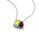 3 - Arika 1.25 ctw Emerald Shape Peridot with Pear Shape Red Garnet Toi Et Moi Women Pendant Necklace 
