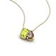 3 - Arika 1.05 ctw Emerald Shape Peridot with Pear Shape Smoky Quartz Toi Et Moi Women Pendant Necklace 