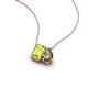 3 - Arika 1.05 ctw Emerald Shape Peridot with Pear Shape Smoky Quartz Toi Et Moi Women Pendant Necklace 