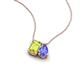 3 - Arika 1.15 ctw Emerald Shape Peridot with Pear Shape Tanzanite Toi Et Moi Women Pendant Necklace 