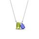 1 - Arika 1.15 ctw Emerald Shape Peridot with Pear Shape Tanzanite Toi Et Moi Women Pendant Necklace 