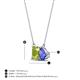 4 - Arika 1.15 ctw Emerald Shape Peridot with Pear Shape Tanzanite Toi Et Moi Women Pendant Necklace 
