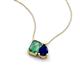 3 - Arika 1.26 ctw Emerald Shape Created Alexandrite with Pear Shape Created Blue Sapphire Toi Et Moi Women Pendant Necklace 