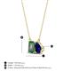 4 - Arika 1.26 ctw Emerald Shape Created Alexandrite with Pear Shape Created Blue Sapphire Toi Et Moi Women Pendant Necklace 