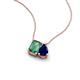 3 - Arika 1.26 ctw Emerald Shape Created Alexandrite with Pear Shape Created Blue Sapphire Toi Et Moi Women Pendant Necklace 