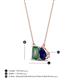 4 - Arika 1.26 ctw Emerald Shape Created Alexandrite with Pear Shape Created Blue Sapphire Toi Et Moi Women Pendant Necklace 