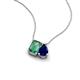 3 - Arika 1.26 ctw Emerald Shape Created Alexandrite with Pear Shape Created Blue Sapphire Toi Et Moi Women Pendant Necklace 