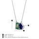4 - Arika 1.26 ctw Emerald Shape Created Alexandrite with Pear Shape Created Blue Sapphire Toi Et Moi Women Pendant Necklace 
