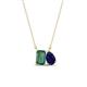 1 - Arika 1.26 ctw Emerald Shape Created Alexandrite with Pear Shape Created Blue Sapphire Toi Et Moi Women Pendant Necklace 