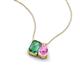 3 - Arika 1.26 ctw Emerald Shape Created Alexandrite with Pear Shape Created Pink Sapphire Toi Et Moi Women Pendant Necklace 
