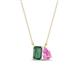 1 - Arika 1.26 ctw Emerald Shape Created Alexandrite with Pear Shape Created Pink Sapphire Toi Et Moi Women Pendant Necklace 