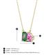 4 - Arika 1.26 ctw Emerald Shape Created Alexandrite with Pear Shape Created Pink Sapphire Toi Et Moi Women Pendant Necklace 