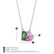 4 - Arika 1.26 ctw Emerald Shape Created Alexandrite with Pear Shape Created Pink Sapphire Toi Et Moi Women Pendant Necklace 