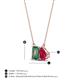 4 - Arika 1.26 ctw Emerald Shape Created Alexandrite with Pear Shape Created Ruby Toi Et Moi Women Pendant Necklace 