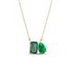 1 - Arika 1.14 ctw Emerald Shape Created Alexandrite with Pear Shape Created Emerald Toi Et Moi Women Pendant Necklace 