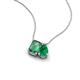 3 - Arika 1.14 ctw Emerald Shape Created Alexandrite with Pear Shape Created Emerald Toi Et Moi Women Pendant Necklace 