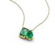 3 - Arika 1.14 ctw Emerald Shape Created Alexandrite with Pear Shape Created Emerald Toi Et Moi Women Pendant Necklace 