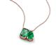 3 - Arika 1.14 ctw Emerald Shape Created Alexandrite with Pear Shape Created Emerald Toi Et Moi Women Pendant Necklace 