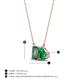 4 - Arika 1.14 ctw Emerald Shape Created Alexandrite with Pear Shape Created Emerald Toi Et Moi Women Pendant Necklace 