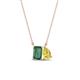 1 - Arika 1.26 ctw Emerald Shape Created Alexandrite with Pear Shape Created Yellow Sapphire Toi Et Moi Women Pendant Necklace 