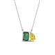 1 - Arika 1.26 ctw Emerald Shape Created Alexandrite with Pear Shape Created Yellow Sapphire Toi Et Moi Women Pendant Necklace 
