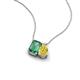 3 - Arika 1.26 ctw Emerald Shape Created Alexandrite with Pear Shape Created Yellow Sapphire Toi Et Moi Women Pendant Necklace 