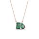 1 - Arika 1.30 ctw Emerald Shape with Pear Shape Created Alexandrite Toi Et Moi Women Pendant Necklace 