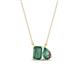 1 - Arika 1.30 ctw Emerald Shape with Pear Shape Created Alexandrite Toi Et Moi Women Pendant Necklace 