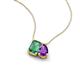 3 - Arika 1.21 ctw Emerald Shape Created Alexandrite with Pear Shape Amethyst Toi Et Moi Women Pendant Necklace 