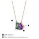 4 - Arika 1.21 ctw Emerald Shape Created Alexandrite with Pear Shape Amethyst Toi Et Moi Women Pendant Necklace 