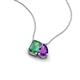 3 - Arika 1.21 ctw Emerald Shape Created Alexandrite with Pear Shape Amethyst Toi Et Moi Women Pendant Necklace 